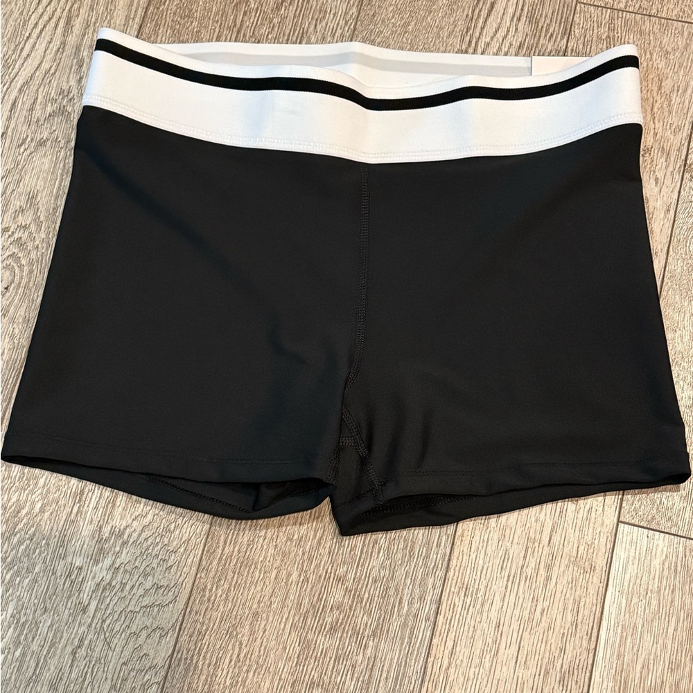 DSG Black Athletic Shorts with White Waistband